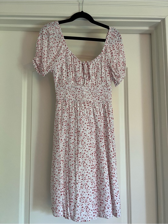 Hollister Dresses & Skirts - Hollister White Mini Dress with Pink Floral Print